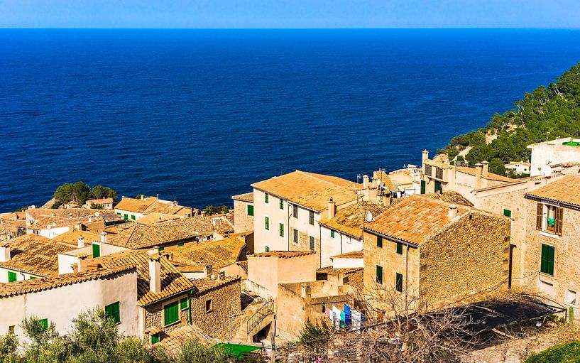 View of mediterranean village of Banyalbufar on Mallorca by Alex Winter