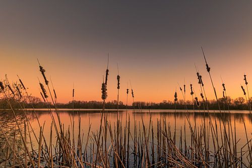 Sunset Lake Dam valley in Destelbergen