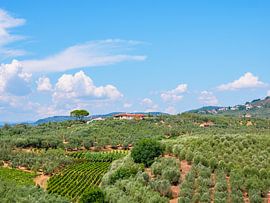 Toscane dorp en huizen