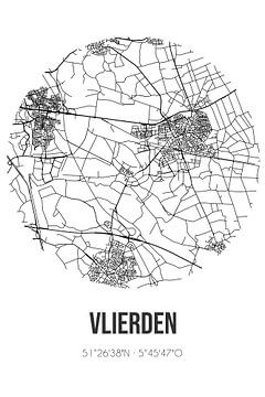 Vlierden (Nordbrabant) | Karte | Schwarz und Weiß von Rezona