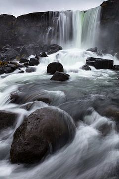 De Öxará rivier en de Öxarárfoss waterval van Frits Hendriks