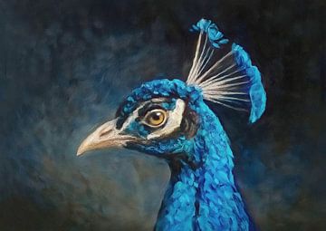 Pauwenportret van Atelier UNBUNT