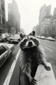 Raccoon Urban Jungle by Preet Lambon