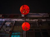 Red Chinese lanterns in the streets of Taipei by Teun Janssen thumbnail