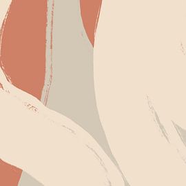 Art abstrait. Lignes en terra , blanc et gris IV sur Dina Dankers