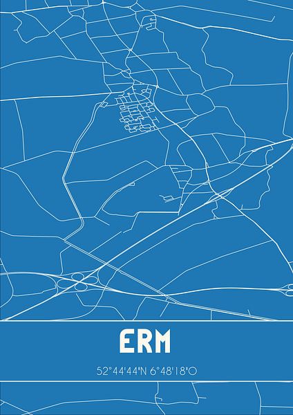 Blueprint | Map | Erm (Drenthe) by Prints of Place