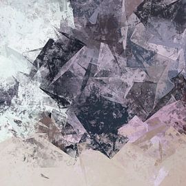 Clearness. Modern abstract art in pastel lilac, beige, taupe, blue. by Dina Dankers