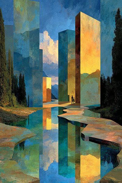 abstract colourful landscape by Egon Zitter