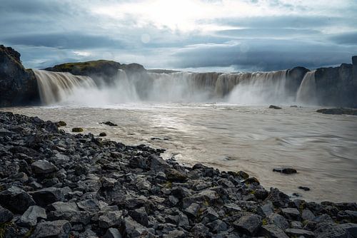 Waterfall Godafoss in Iceland