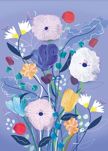 Bos bloemen Lila en Paars