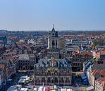 View of the Market and Town Hall of Delft by Peter Bartelings thumbnail