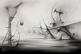 Abstract, black-and-white-grey, minimalism - 4 by Joriali Abstract