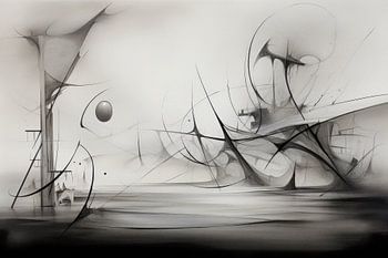 Abstrait, noir et blanc, gris, minimalisme - 4