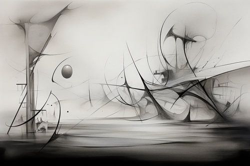 Abstrait, noir et blanc, gris, minimalisme - 4
