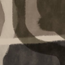 Modern abstract minimalist art. Organic shapes and lines in neutral colors. Two rivers by Dina Dankers