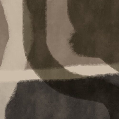 Moderne abstracte minimalistische kunst. Organische vormen en lijnen in neutrale kleuren. Twee rivieren