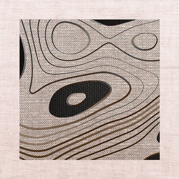 Japandi - WabiSabi Mixed Media Art: Lijnenspel van Studio Pieternel