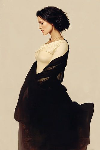 Zeitloses Porträt in Schwarz und Creme Nr. 4