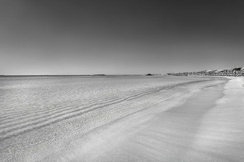 Het strand van Elafonisi op het eiland Kreta in Griekenland in schw