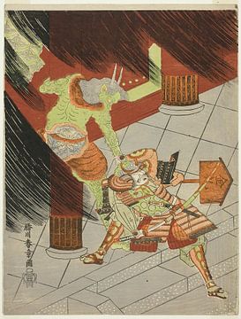 Katsukawa Shunsho - De krijger Watanabe no Tsuna vecht tegen de demon van Peter Balan
