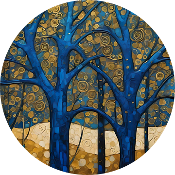 Een bos in de stijl van Gustav Klimt van Retrotimes