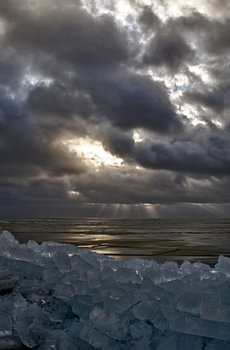 Stormy skies on ice