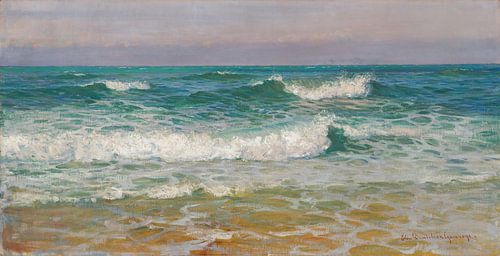 Golven die breken op de kust, circa 1898-1919, Elin Danielson-Gambogi
