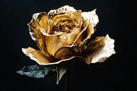 Goldene Rose auf dunklem Hintergrund