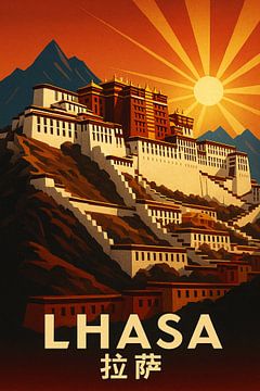 Lhasa Mountain Majesty - Potala-Palast & Strahlender Sonnenaufgang im Himalaya