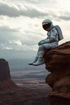 Astronaut op een rots - Dromerig avontuur van Poster Art Shop