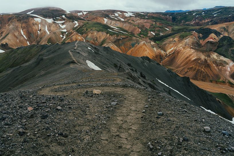 Wandelaars in Landmannalaugar, IJsland van Shanti Hesse