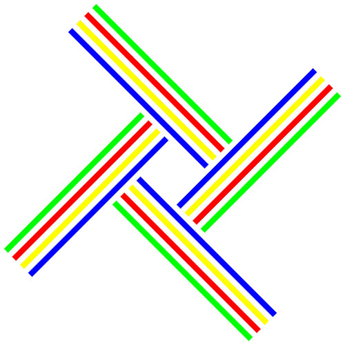 No Crossing | 4T | S=2 | Color=4 | RGBY | Center=Blue