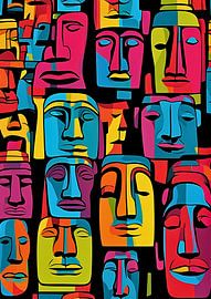 Abstract Faces Mosaic