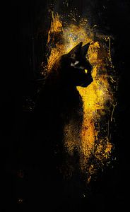 Malerei Gold Katze