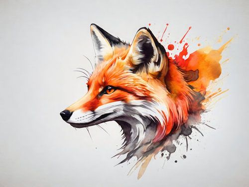 Renard aquarelle