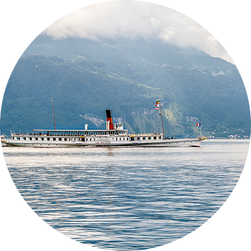 El vapor La Suisse navega por el lago Lemán (Suiza) van Carlos Charlez