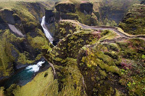 Fjaðrárgljúfur kloof in IJsland