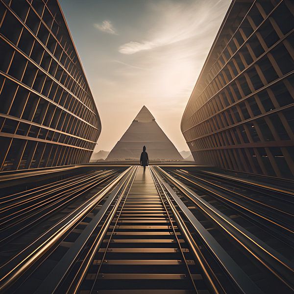 Escalator vers les pyramides de Gizeh par Gert-Jan Siesling