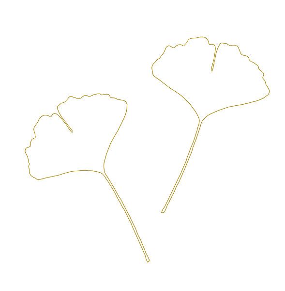 Feuille de Ginkgo Biloba ou Arbre du Temple, abstraite et minimale II par Caroline Drijber