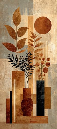 Leaves and Circles | Leaf Play by ARTEO Paintings