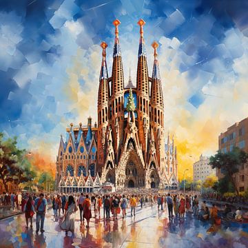 Kerk Sagrada Familia, Barcelona, Spanje van TheXclusive Art