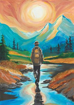 Lonley traveller painting