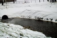 Pile of snow long ditch