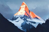 Matterhorn in het ochtendlicht - Dramatisch van Poster Art Shop thumbnail