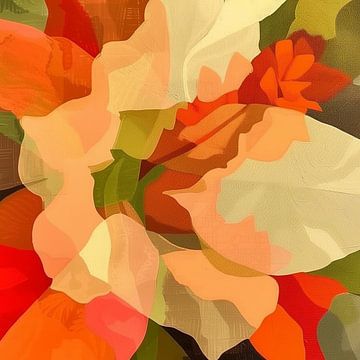 Stralende bloem in dromerige abstracte stijl van Color Square