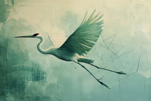 Grue volante des ailes de la liberté