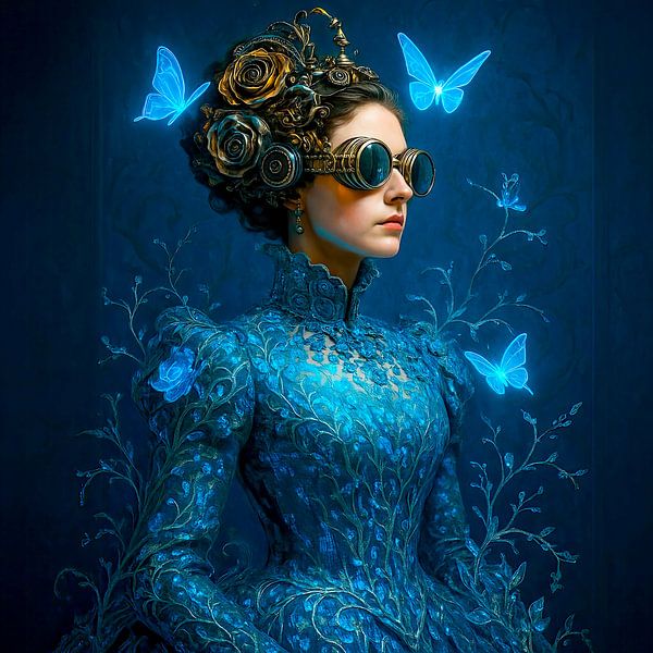 Faces of light: The chronicler of the blue wings by Klaus Tesching - Art-AI