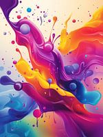 Des éclaboussures de peinture en rose et en jaune