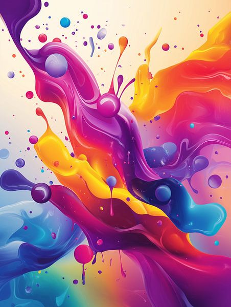 Splashes of colour in pink and yellow by artefacti