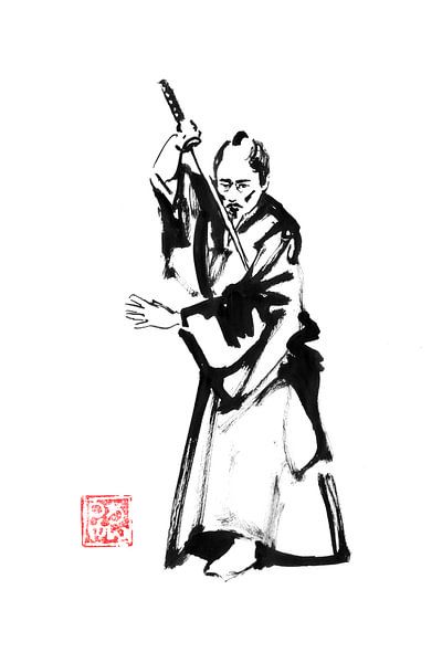 samurai pose by Péchane Sumie